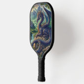Kleurrijk, middeleeuws Drakenkasteel Pickleball Paddle (Links)