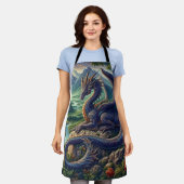 Kleurrijk, middeleeuws Drakenkasteel Schort (Gedragen)