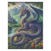 Kleurrijk, middeleeuws Drakenkasteel Tafelkleed (Voorkant)