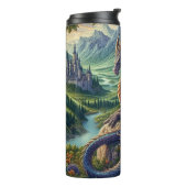 Kleurrijk, middeleeuws Drakenkasteel Thermosbeker (Gedraaid links)