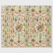 Kleurrijk middeleeuws patroon Verpakkingspapier Cadeaupapier (Vlak)