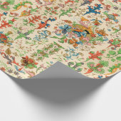 Kleurrijk middeleeuws patroon Verpakkingspapier Cadeaupapier (Hoek)