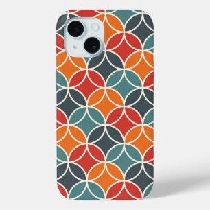Kleurrijk midden-eeuw modern stijlpatroon iPhone 15 case
