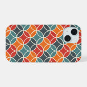 Kleurrijk midden-eeuw modern stijlpatroon iPhone 15 case (Achterkant horizontaal)