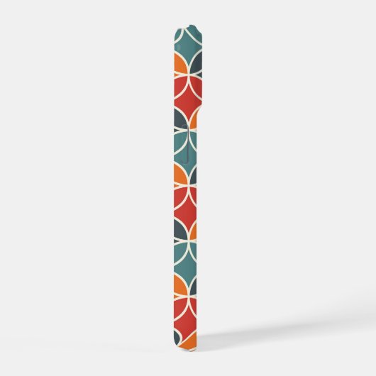 Kleurrijk midden-eeuw modern stijlpatroon iPhone 15 case (Rechterkant)