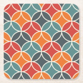 Kleurrijk midden-eeuw modern stijlpatroon kartonnen onderzetters (Voorkant)