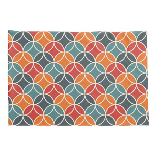 Kleurrijk midden-eeuw modern stijlpatroon kussensloop (Achterkant-Rechts)