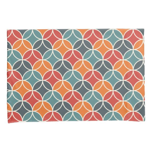 Kleurrijk midden-eeuw modern stijlpatroon kussensloop (Voorkant-Rechts)