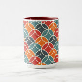 Kleurrijk midden-eeuw modern stijlpatroon mok (Midden)