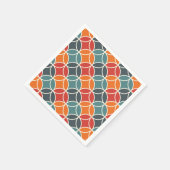Kleurrijk midden-eeuw modern stijlpatroon servet (Hoek)