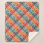 Kleurrijk midden-eeuw modern stijlpatroon sherpa deken (Voorkant)