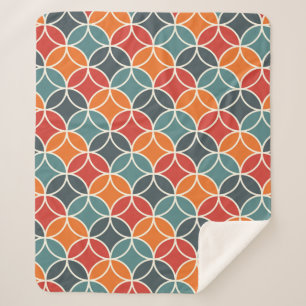 Kleurrijk midden-eeuw modern stijlpatroon sherpa deken