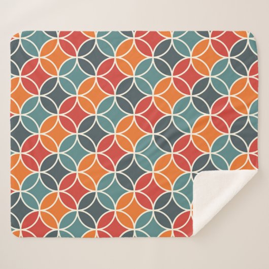 Kleurrijk midden-eeuw modern stijlpatroon sherpa deken (Voorkant (horizontaal))