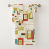 Kleurrijk Midden-Eeuw retro geometrisch patroon Bad Handdoek (Insitu)