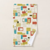 Kleurrijk Midden-Eeuw retro geometrisch patroon Bad Handdoek (Handdoek)