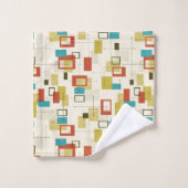 Kleurrijk Midden-Eeuw retro geometrisch patroon Bad Handdoek (Wasdoekje)