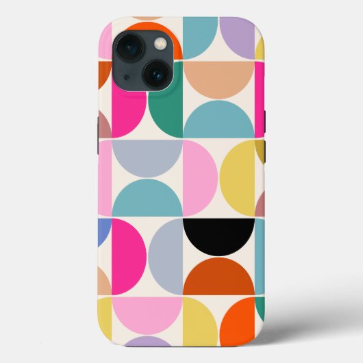 Kleurrijk Midden-eeuws modern Abstract patroon Case-Mate iPhone Case (Achterkant)