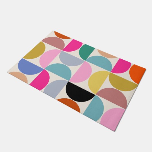 Kleurrijk Midden-eeuws modern Abstract patroon Deurmat (Schuin)