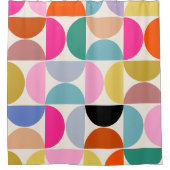 Kleurrijk Midden-eeuws modern Abstract patroon Douchegordijn (Voorkant)