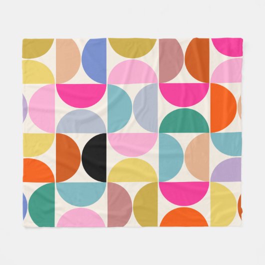 Kleurrijk Midden-eeuws modern Abstract patroon Fleece Deken (Voorkant (Horizontaal))