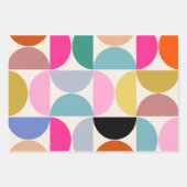 Kleurrijk Midden-eeuws modern Abstract patroon Inpakpapier Vel (Voorkant)