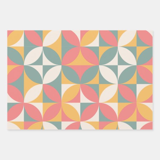 Kleurrijk Midden-eeuws modern Abstract patroon Inpakpapier Vel (Voorkant 3)