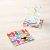 Kleurrijk Midden-eeuws modern Abstract patroon Kartonnen Onderzetters (Insitu)