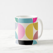 Kleurrijk Midden-eeuws modern Abstract patroon Koffiemok (Voorkant rechts)