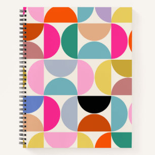 Kleurrijk Midden-eeuws modern Abstract patroon Notitieboek