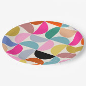 Kleurrijk Midden-eeuws modern Abstract patroon Papieren Bordje (Gekanteld)