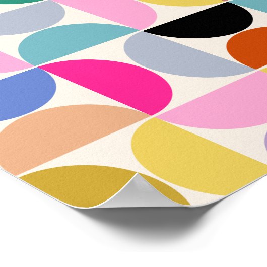 Kleurrijk Midden-eeuws modern Abstract patroon Poster (Hoek)