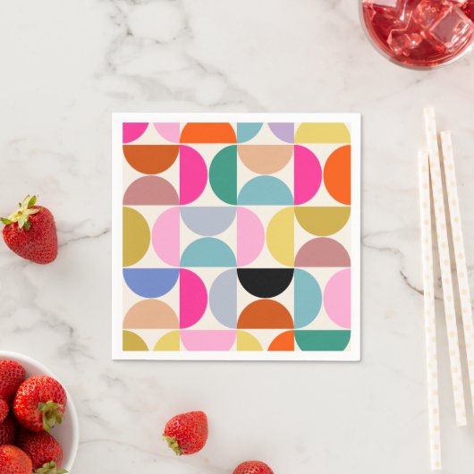 Kleurrijk Midden-eeuws modern Abstract patroon Servet (Insitu)