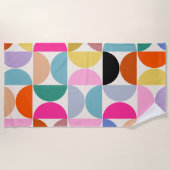 Kleurrijk Midden-eeuws modern Abstract patroon Strandlaken (Voorkant)