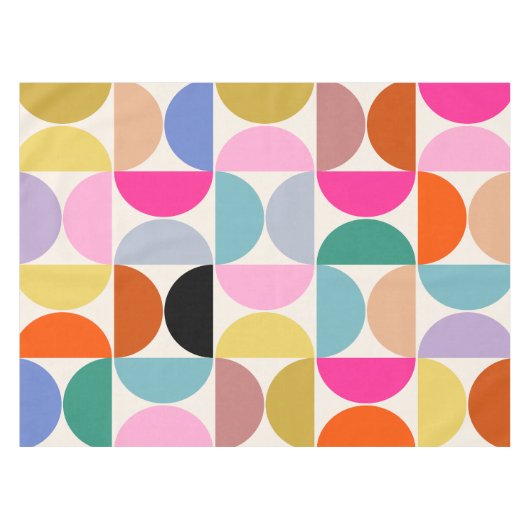 Kleurrijk Midden-eeuws modern Abstract patroon Tafelkleed (Voorkant (Horizontaal))