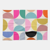 Kleurrijk Midden-eeuws modern Abstract patroon Theedoek (Horizontaal)