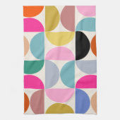 Kleurrijk Midden-eeuws modern Abstract patroon Theedoek (Verticaal)