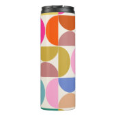Kleurrijk Midden-eeuws modern Abstract patroon Thermosbeker (Achterkant)
