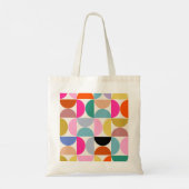 Kleurrijk Midden-eeuws modern Abstract patroon Tote Bag (Achterkant)
