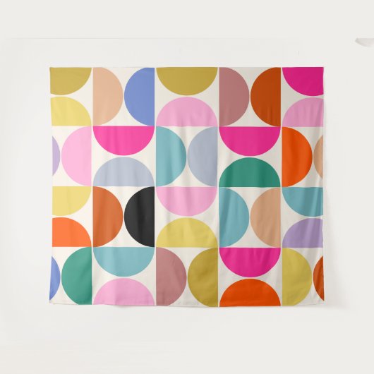 Kleurrijk Midden-eeuws modern Abstract patroon Wandkleed (Voorkant (horizontaal))