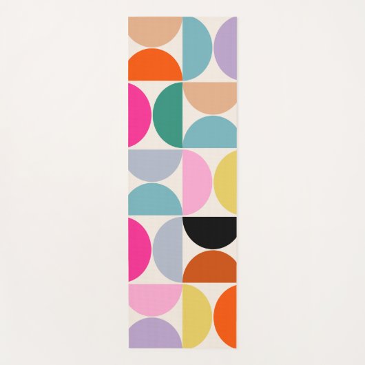 Kleurrijk Midden-eeuws modern Abstract patroon Yogamat (Voorkant)