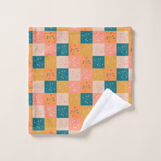 Kleurrijk middenpatroon van modern atoommotif bad handdoek (Wasdoekje)