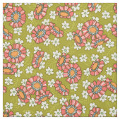 Kleurrijk midscale retro bloempatroon stof (Swatch)