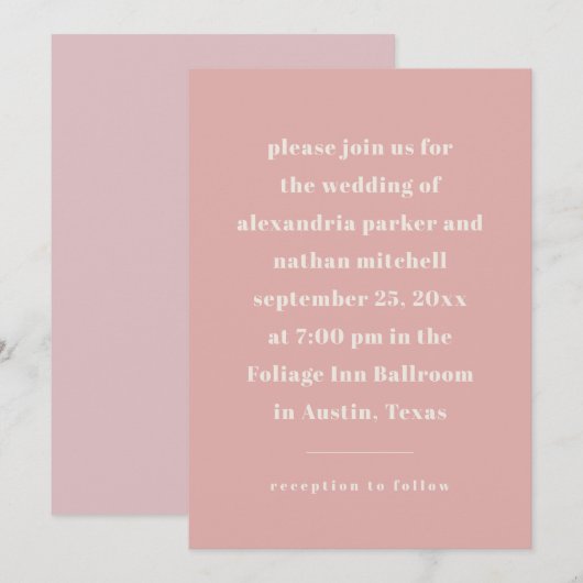 Kleurrijk minimalisme | Modern roze Kaart (Voorkant / Achterkant)