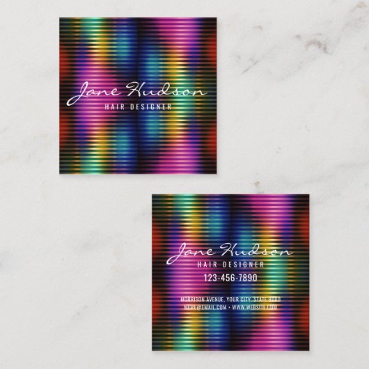 Kleurrijk Minimalistisch Elegant Ontwerp Vierkante Visitekaartje (Voorkant / Achterkant)