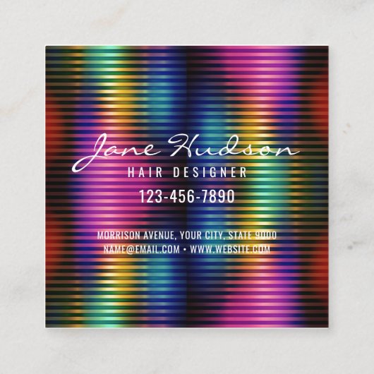 Kleurrijk Minimalistisch Elegant Ontwerp Vierkante Visitekaartje (Achterkant)