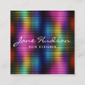 Kleurrijk Minimalistisch Elegant Ontwerp Vierkante Visitekaartje (Voorkant)