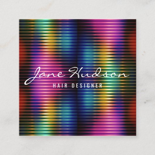 Kleurrijk Minimalistisch Elegant Ontwerp Vierkante Visitekaartje (Voorkant)