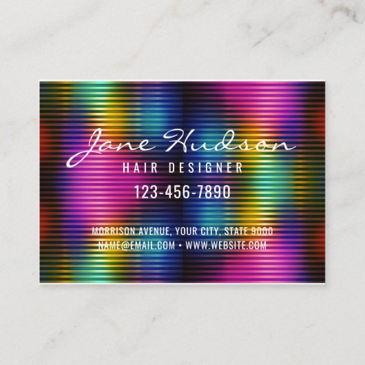 Kleurrijk minimalistisch elegant ontwerp visitekaartje (Achterkant)