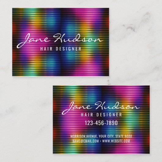 Kleurrijk minimalistisch elegant ontwerp visitekaartje (Voorkant / Achterkant)