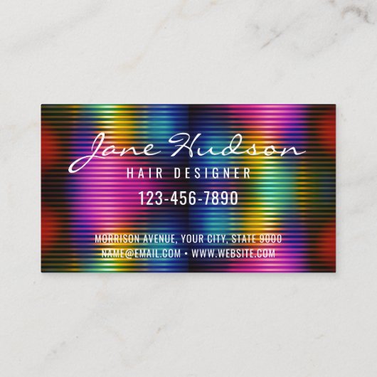 Kleurrijk minimalistisch elegant ontwerp visitekaartje (Achterkant)